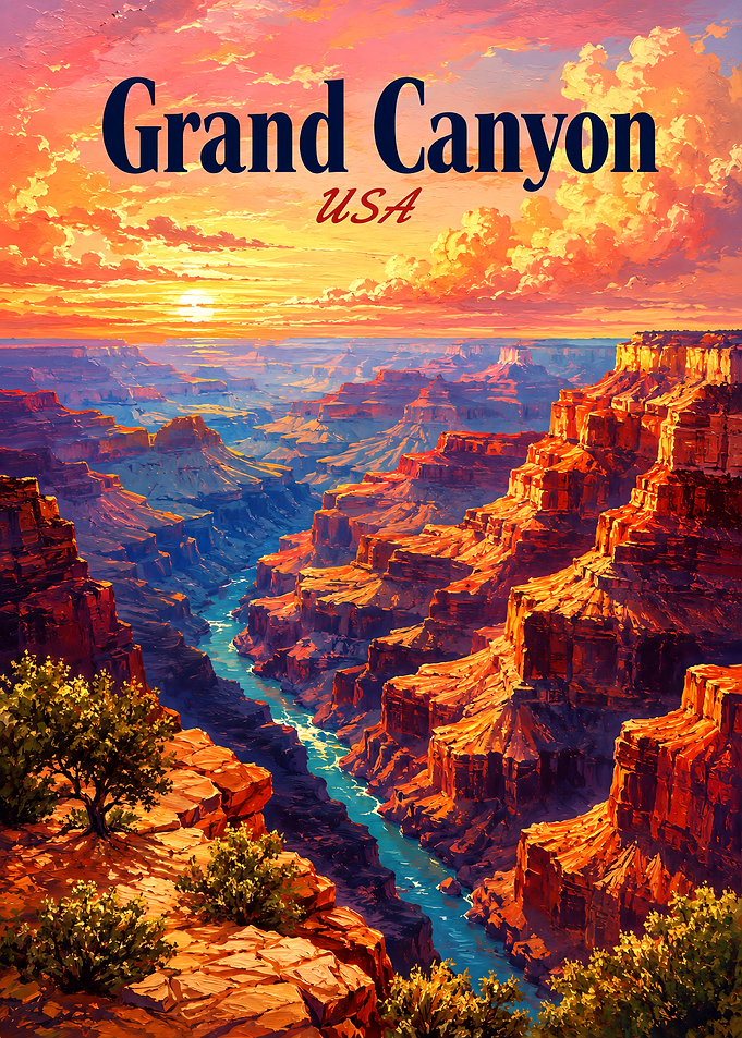 Grand Canyon USA Sunset Poster