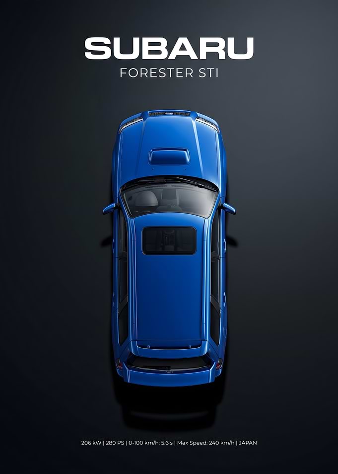 Subaru Forester STI Top View Poster