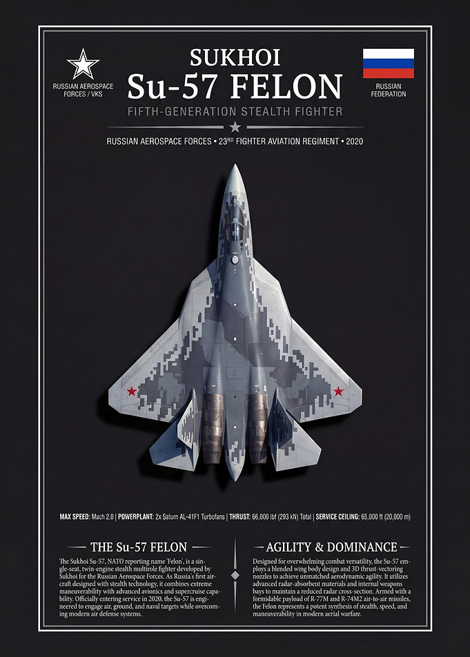 Sukhoi Su-57 Felon Technical Poster