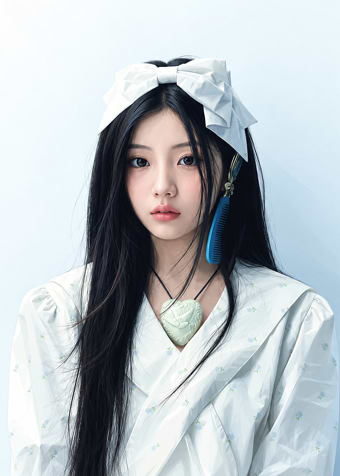Portrait of wonhee illit with Bow