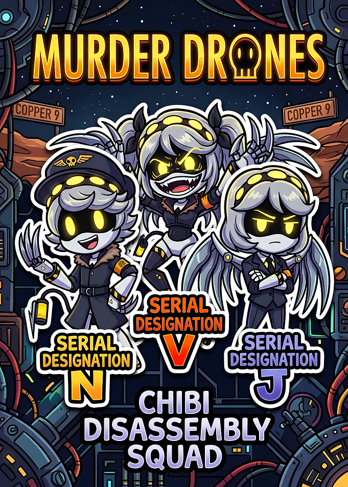 Murder Drones Chibi Disassembly Squad Poster