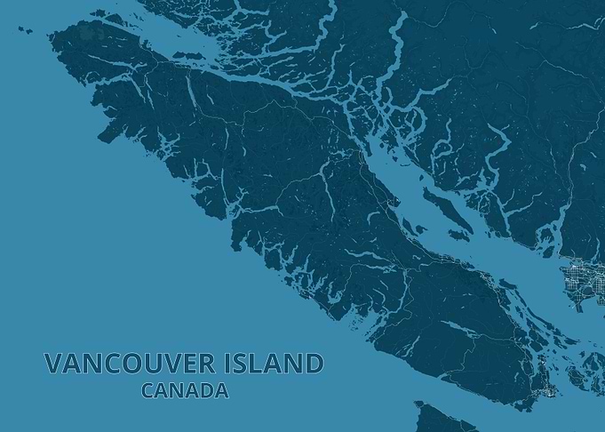 Minimalist Map of Vancouver Island