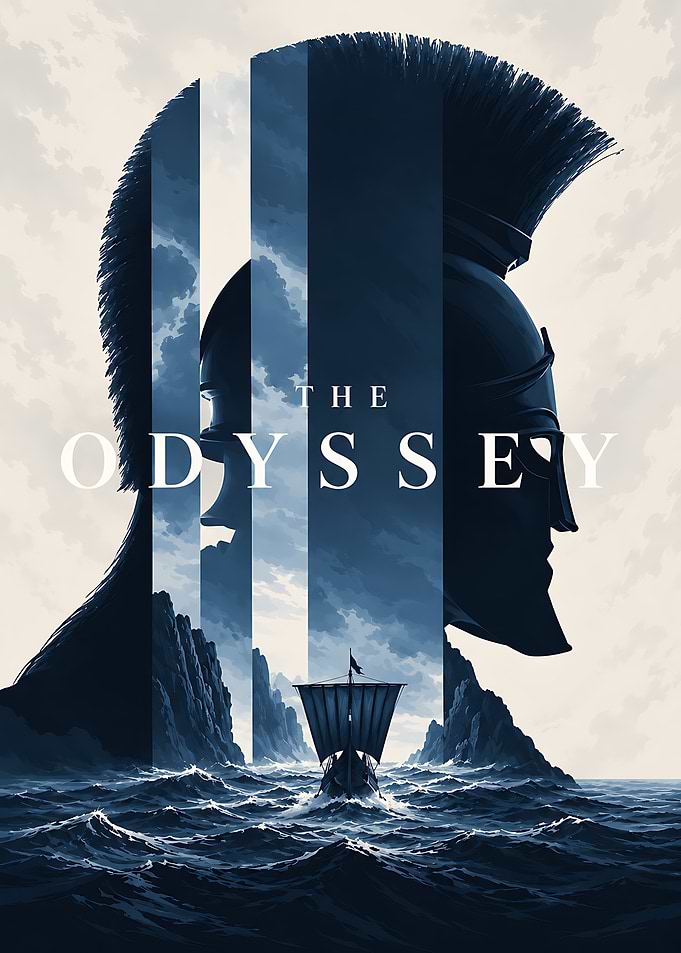 The Odyssey Spartan Helmet Poster