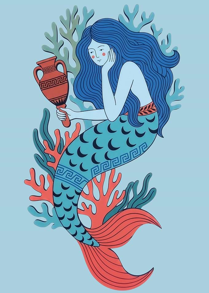 Greek Mythology Mermaid Illustration