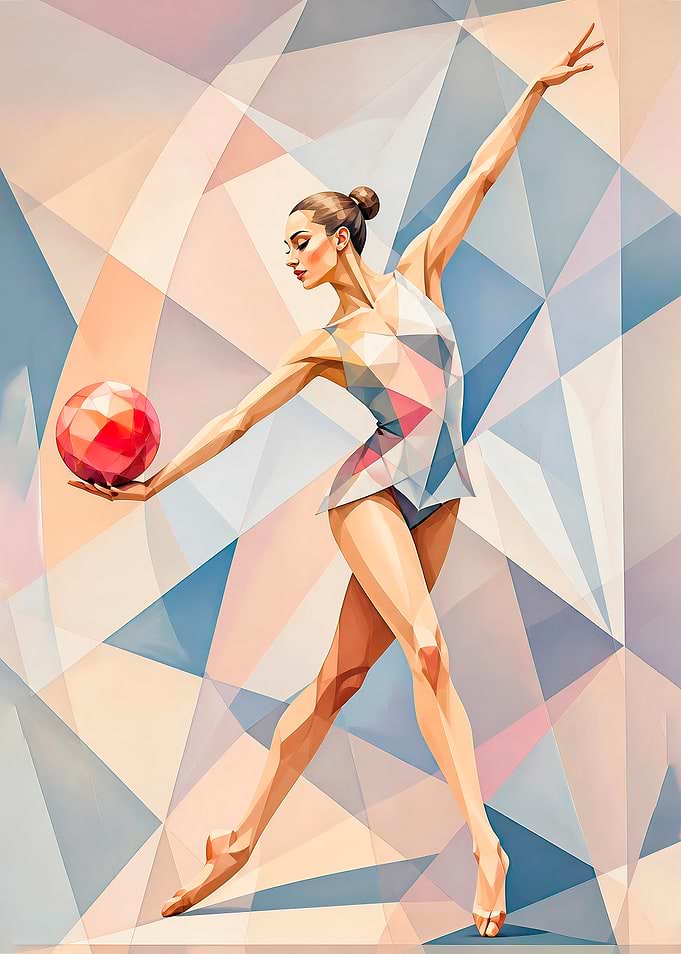 Geometric Rhythmic Gymnast with Ball