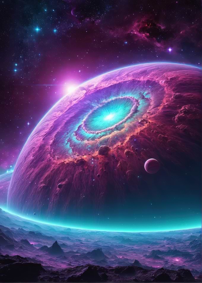 Cosmic Planet Explosion Nebula View