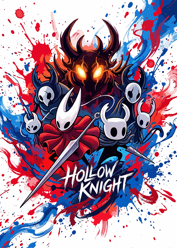 Hollow Knight Characters Splatter Art