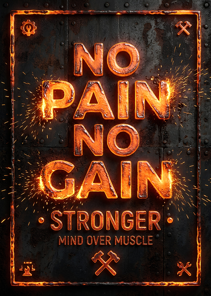 No Pain No Gain Metal Sign