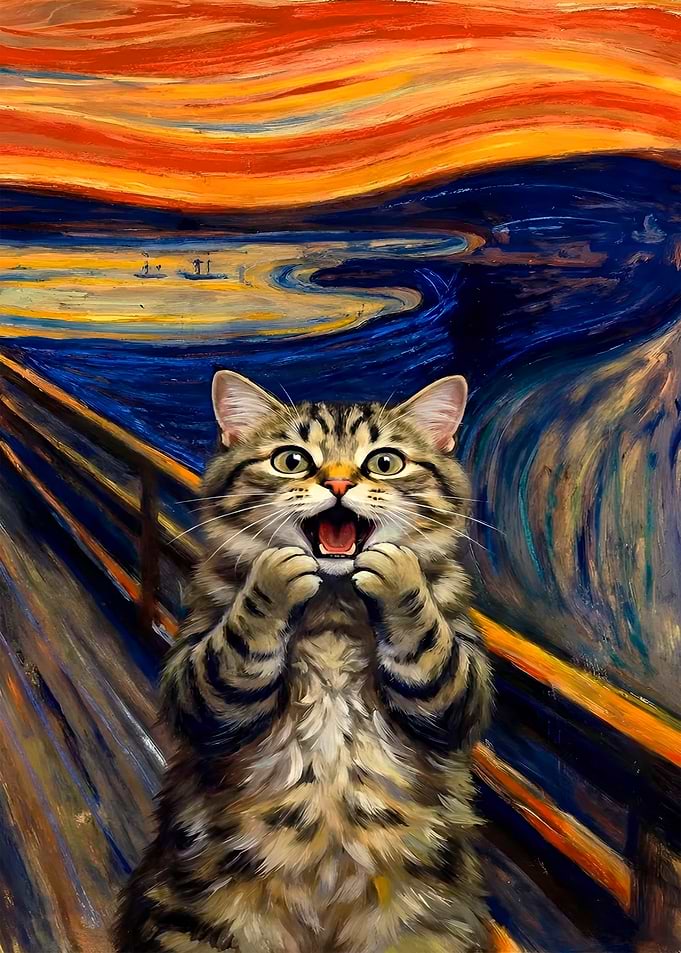 The cat Scream Parody Painting