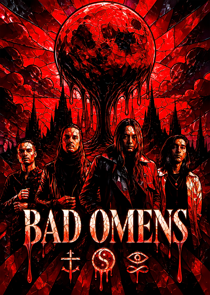 Bad Omens Band Red Stained Glass