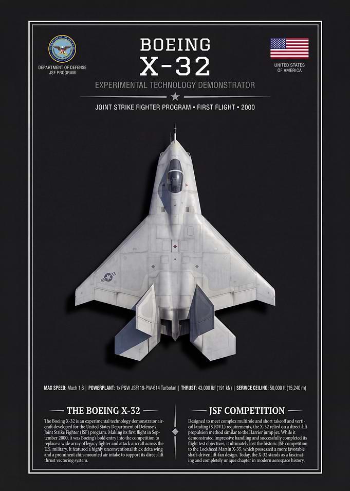 Boeing X-32 Experimental Fighter Poster