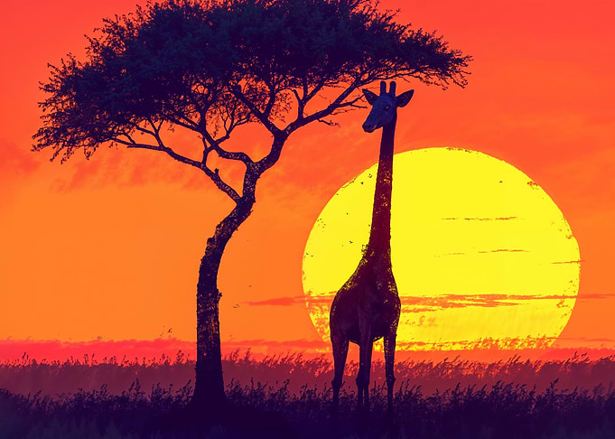 Giraffe at Sunset