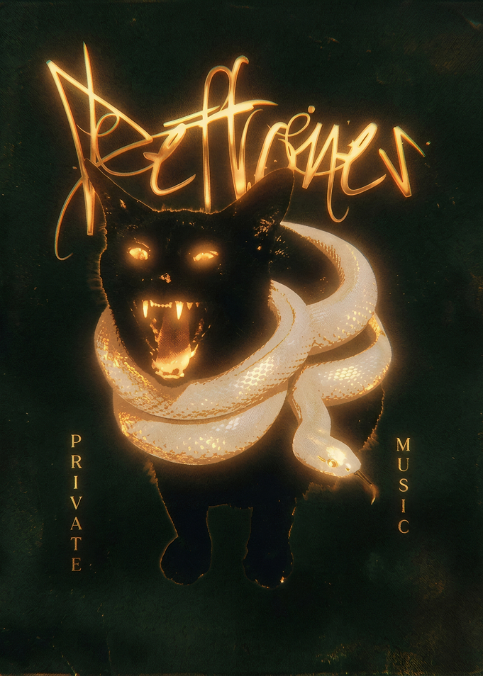 Black Cat and Snake Poster