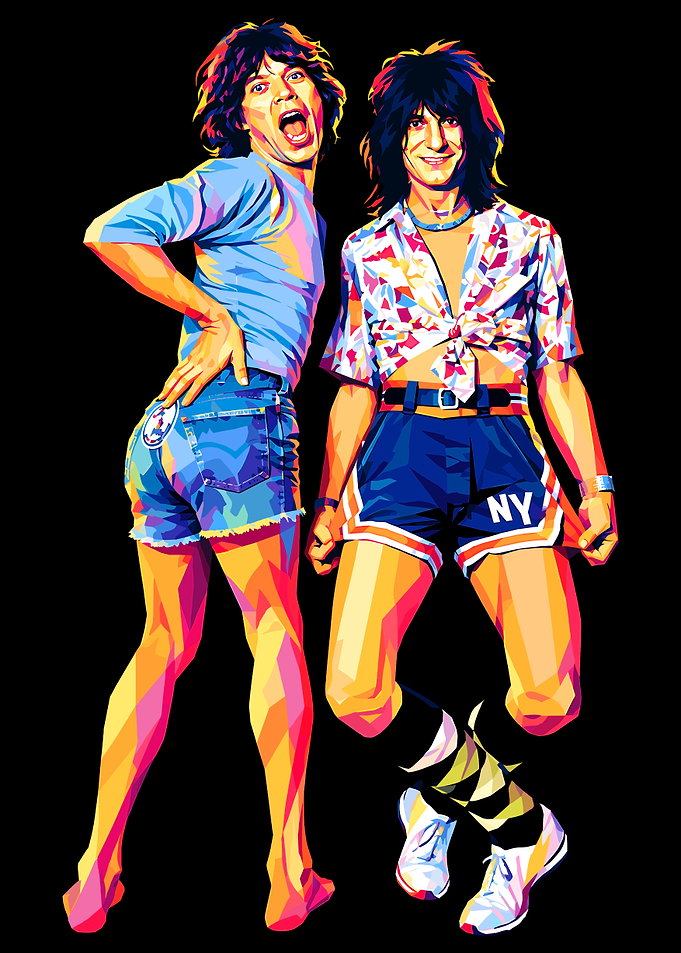 Mick Jagger and Ronnie Wood Pop Art