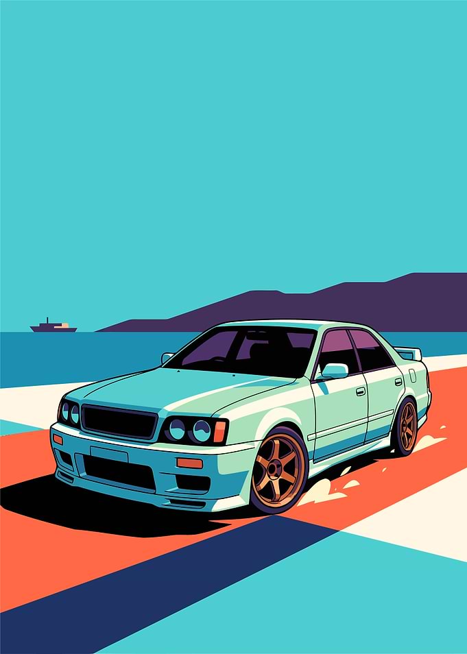 Retro Style Nissan Skyline R34 Sedan