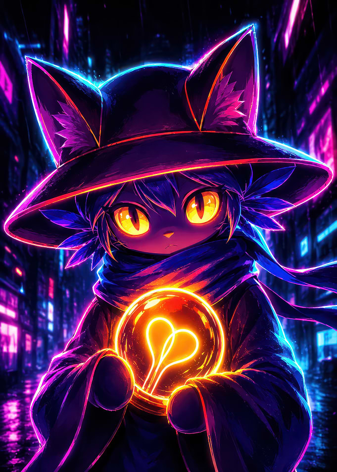 Niko from OneShot in Cyberpunk City