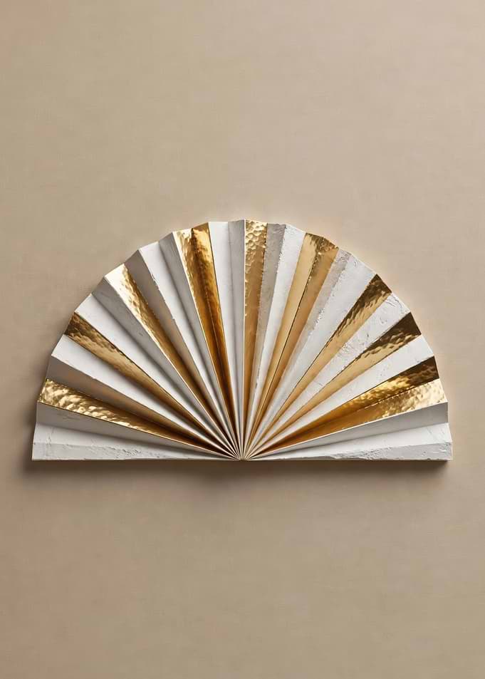 Minimalist Japandi Gold Folding Fan