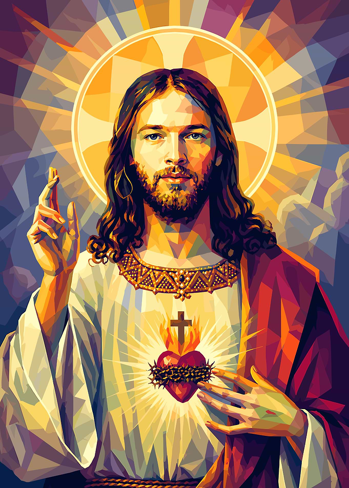 Sacred Heart of Jesus Low Poly Art