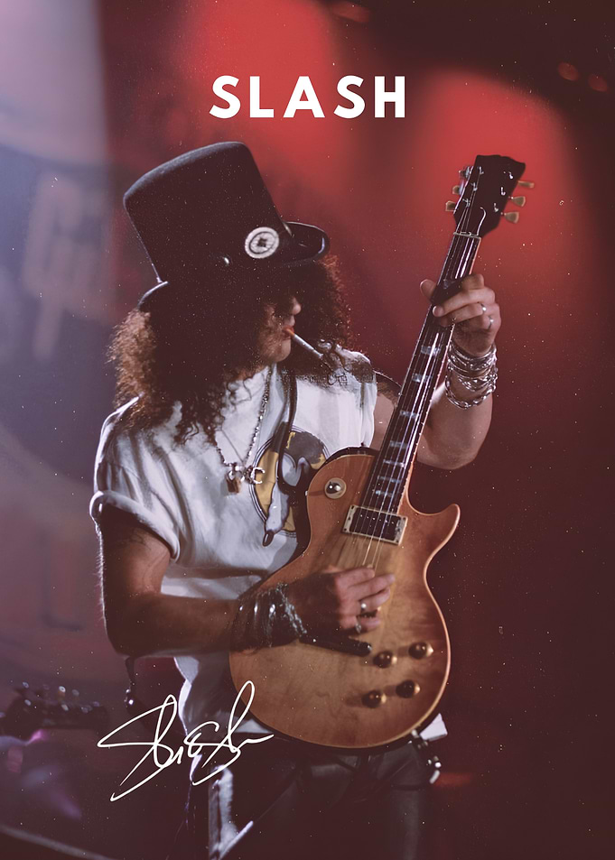 Slash Playing Guitar Poster