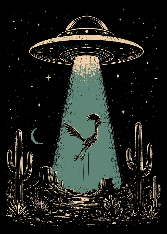 Roadrunner Abducted by UFO