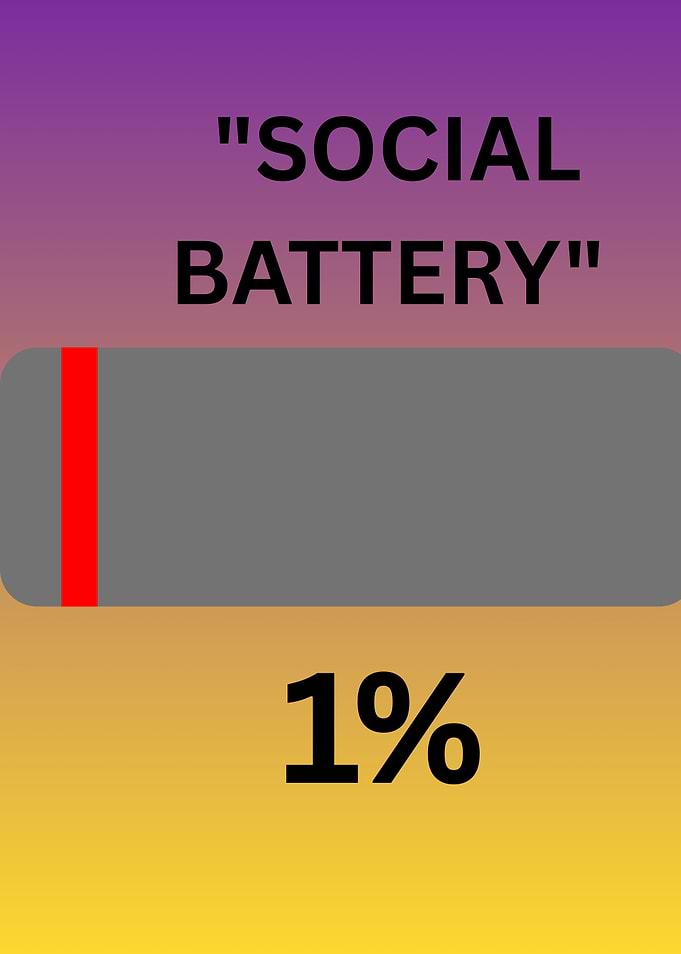 Social Battery Low Meme Graphic