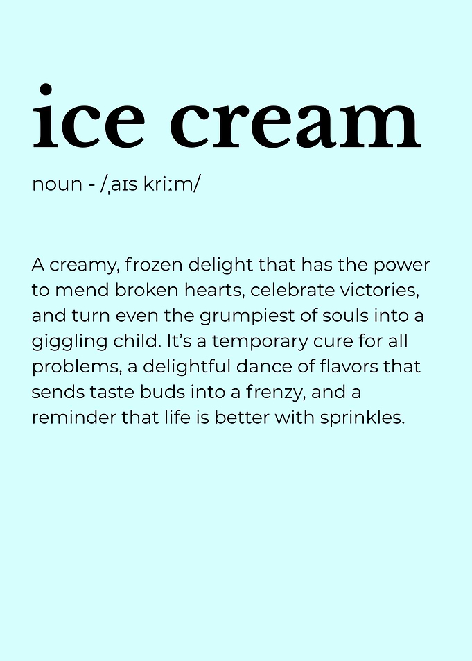 Ice Cream Definition Poster