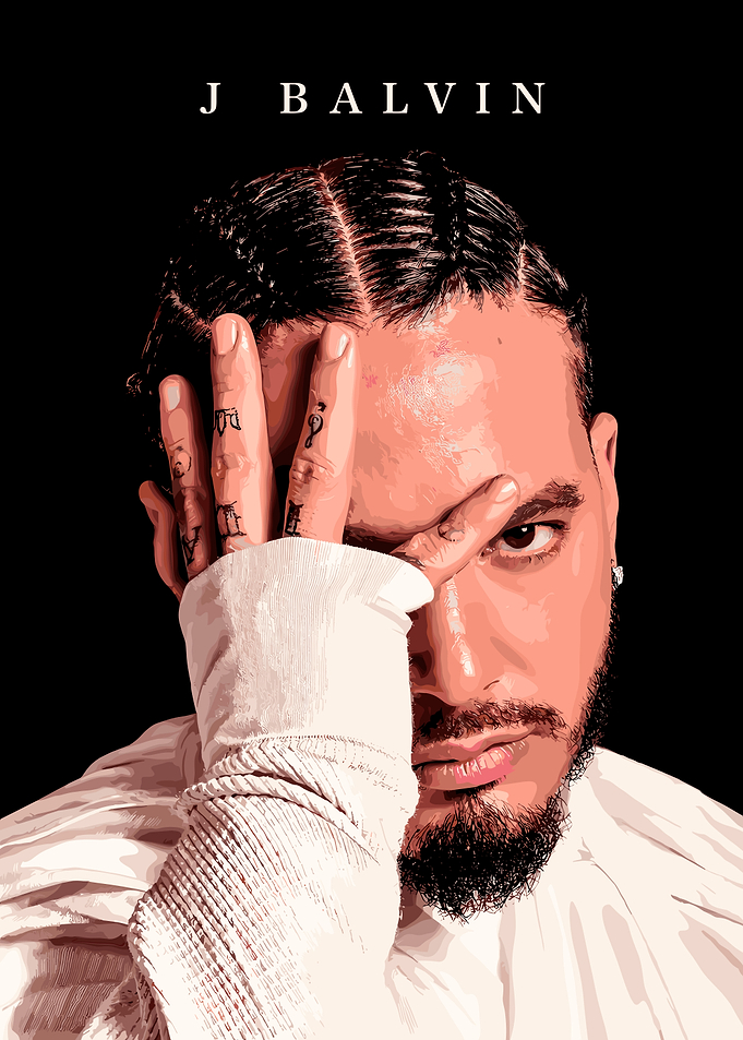 J Balvin Portrait Poster