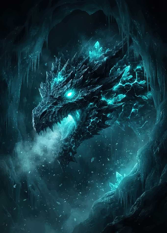 Glowing Crystal Ice Dragon