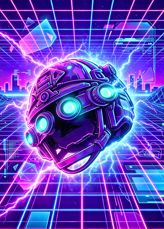 Neon Synthwave Tactical Helmet
