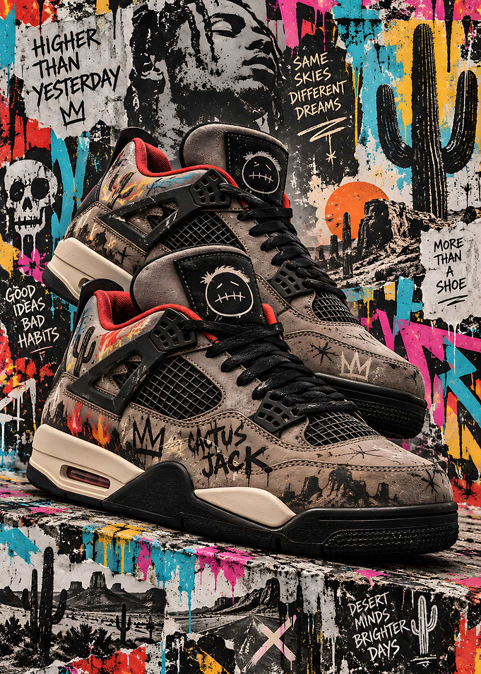 Graffiti Cactus Jack shoes
