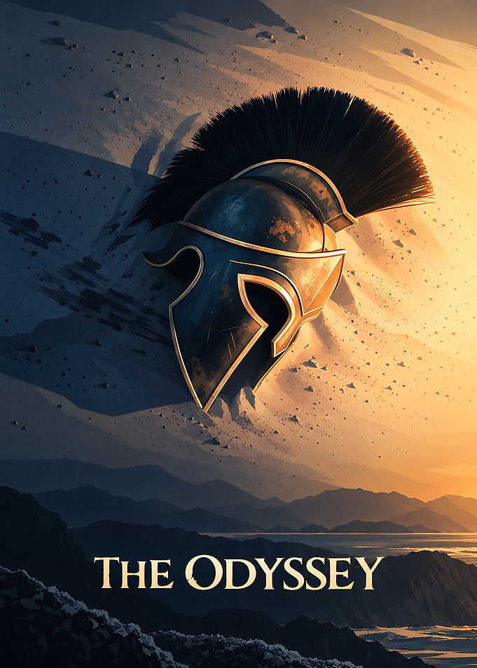 The Odyssey Spartan Helmet Poster