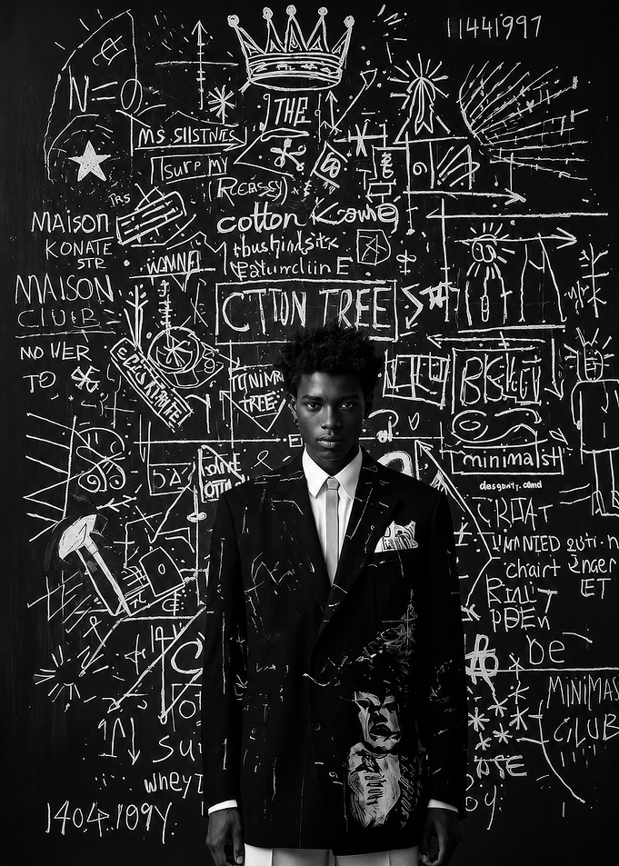 Portrait of a Man in Graffiti Suit