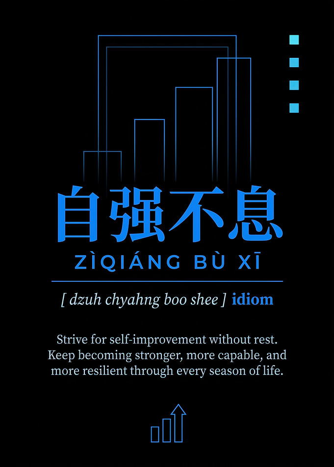 Ziqiang Bu Xi Inspirational Poster