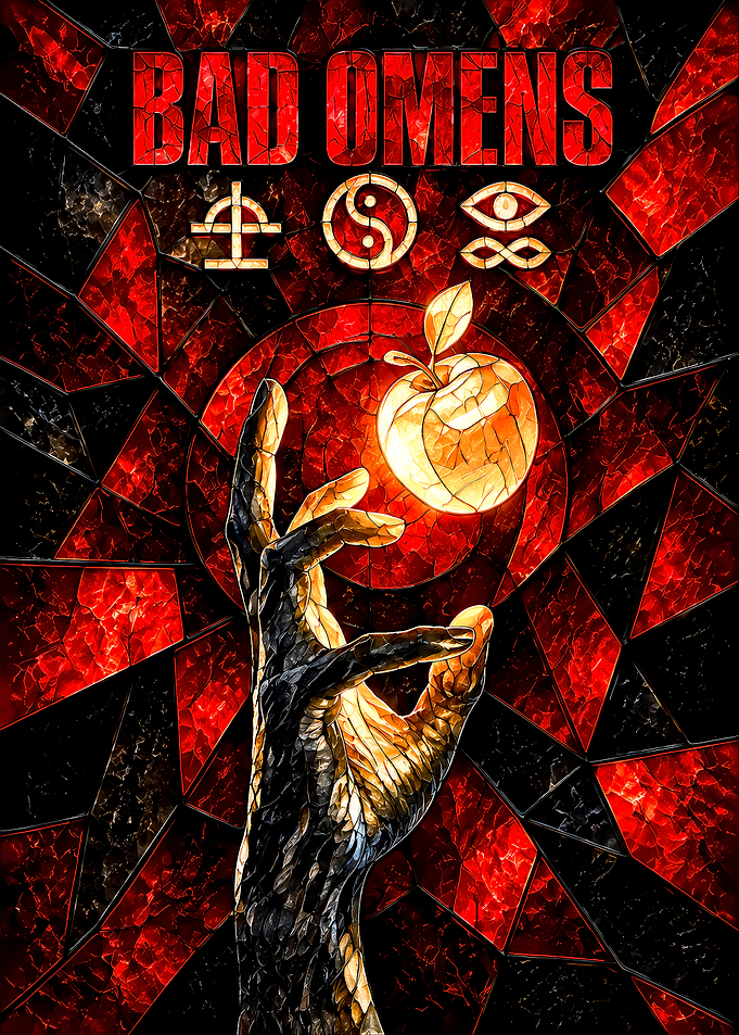 Bad Omens Stained Glass Apple Poster
