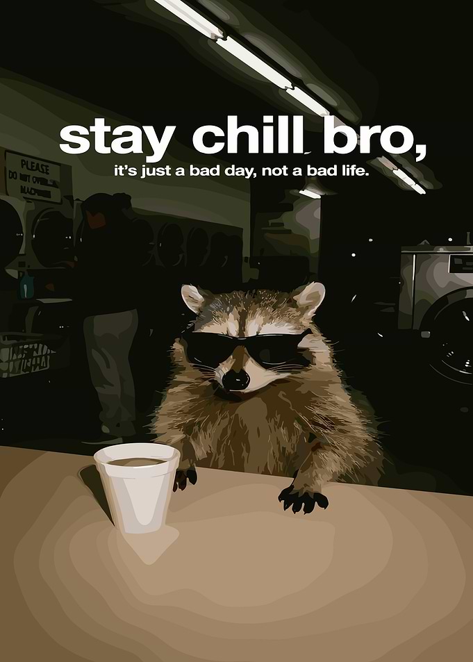 Cool Raccoon Motivational