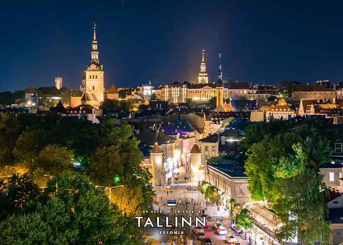 Night View of Tallinn Old Town