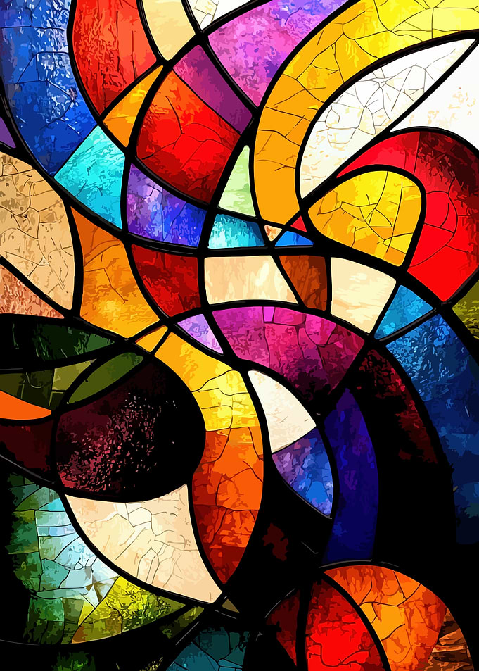 Vibrant Abstract Stained Glass Pattern