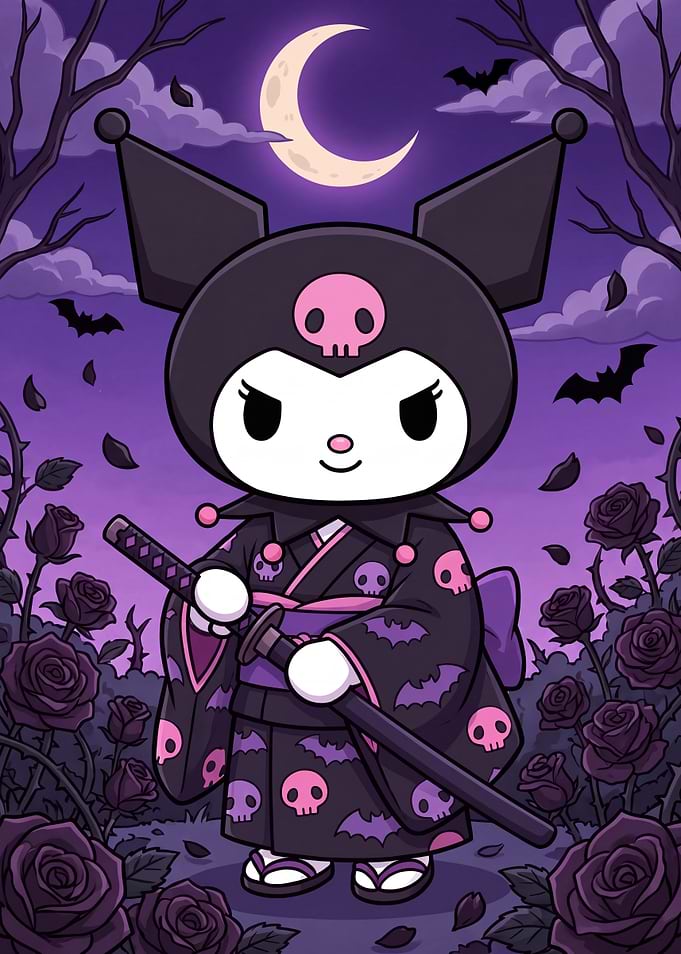 Kuromi Samurai in Rose Garden