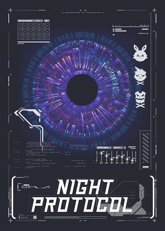 Night Protocol Cyberpunk HUD Interface