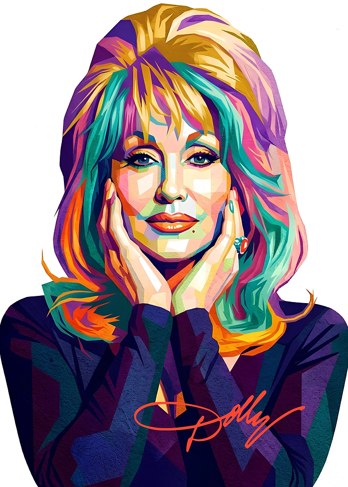 Colorful Pop Art Portrait of Dolly Parton