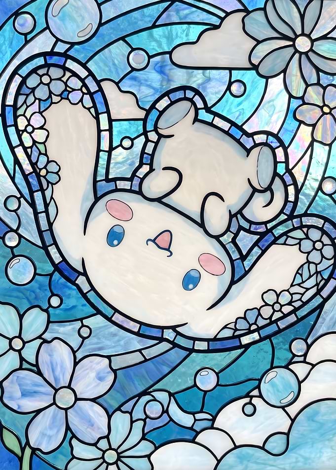 Cinnamoroll Stained Glass Style Art