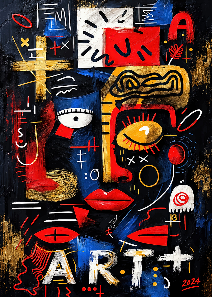 Abstract Neo-Expressionist Face Portrait