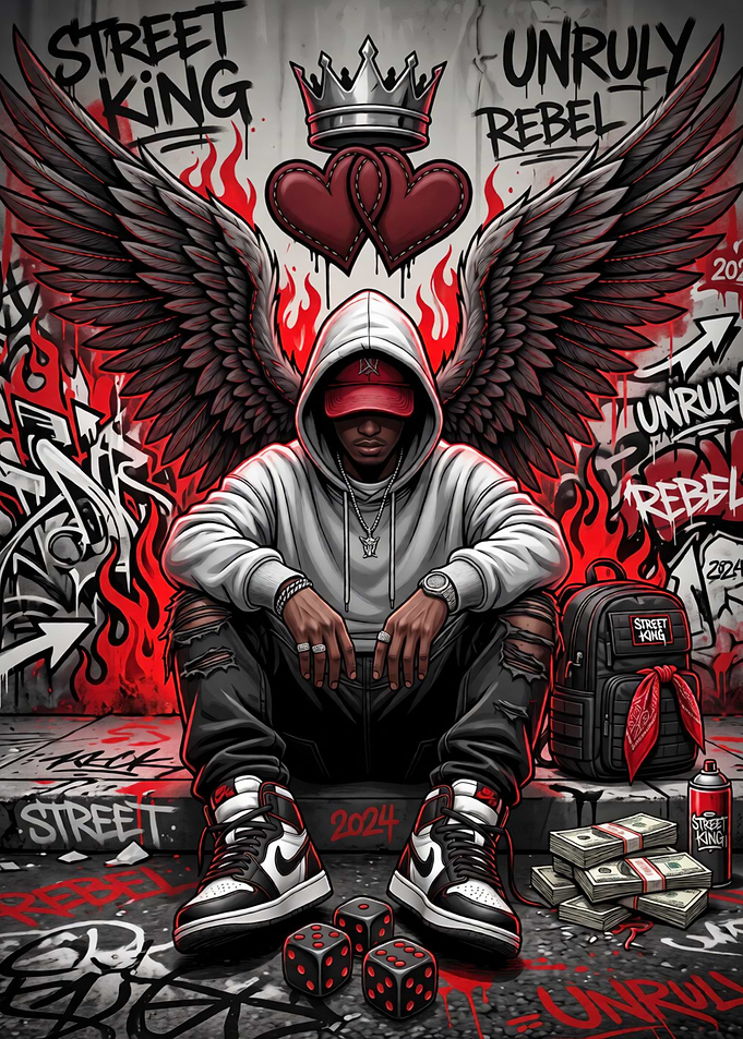 Street King Urban Rebel Graffiti Art