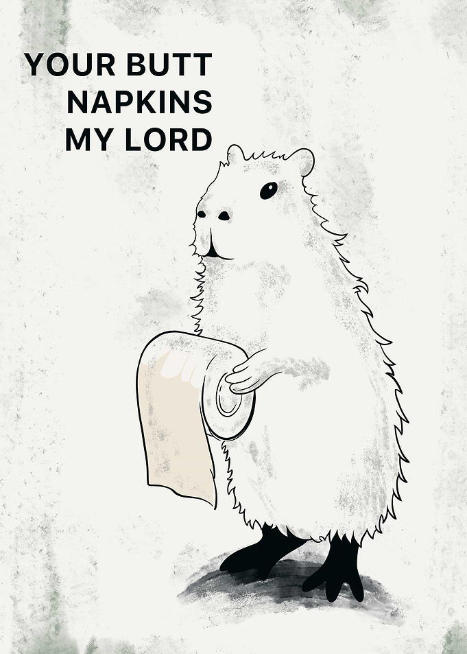 Funny Capybara Your Butt Napkins