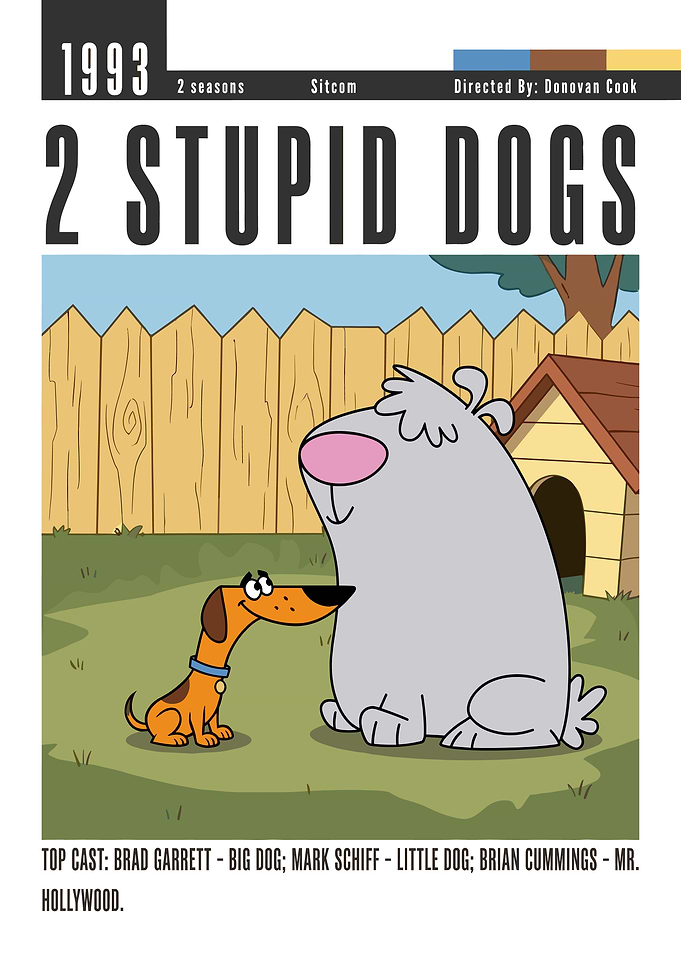 2 Stupid Dogs Cartoon Poster