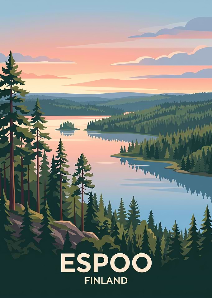 Espoo Finland Travel Poster