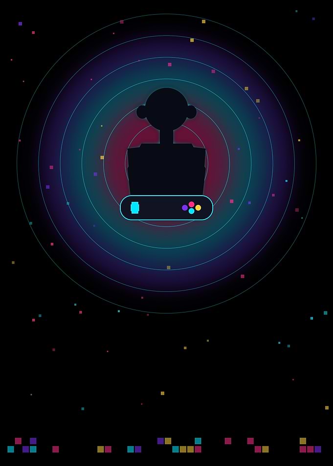 Minimalist Gamer Silhouette Digital Art