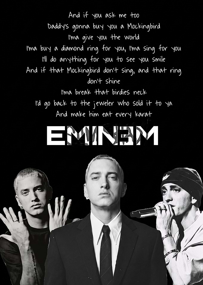 Eminem Mockingbird Lyrics Poster