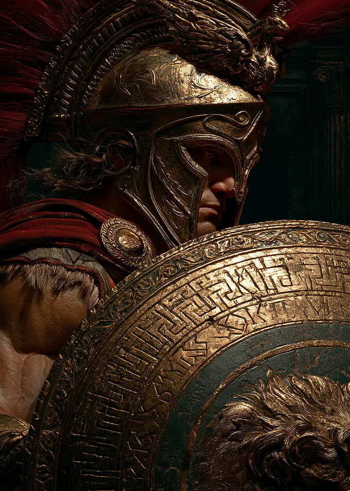Ancient Greek Spartan Warrior Portrait