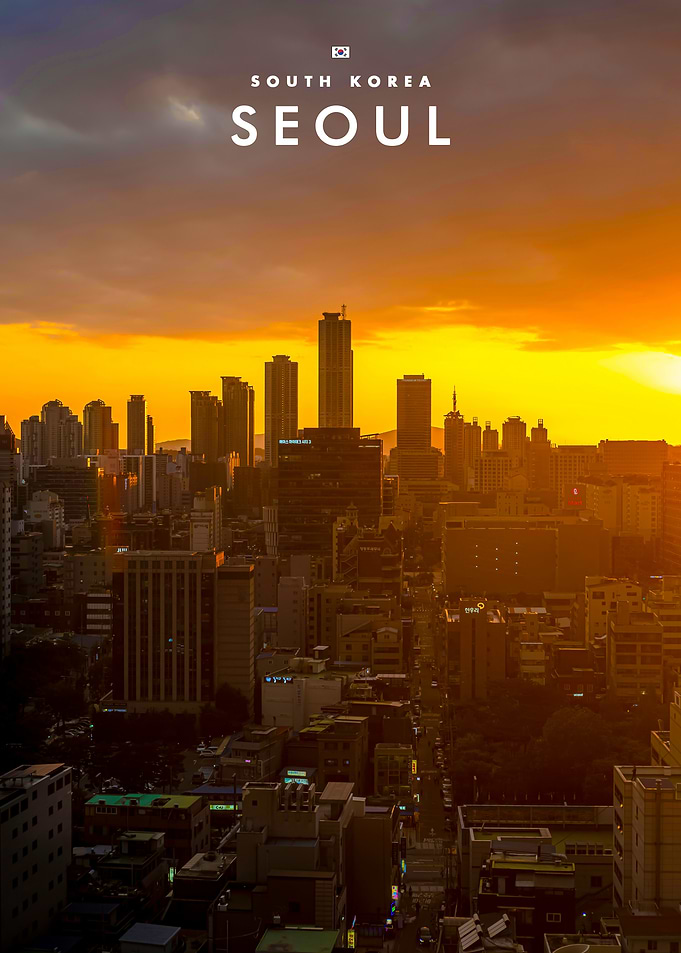Seoul South Korea Sunset Cityscape